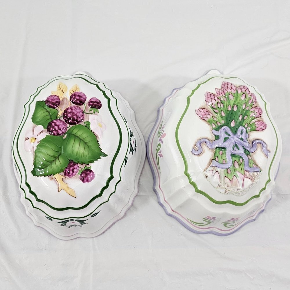 VINTAGE Le Cordon Bleu The Franklin Mint ASPARAGUS and RASPBERRY Gelatin Mold
